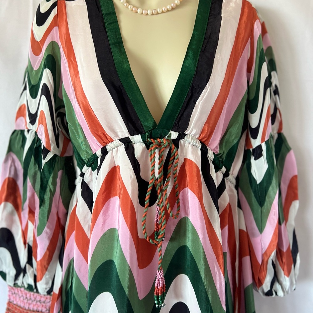 FARM Rio Colorful Wave Pattern Maxi Dress - Picture 6 of 13